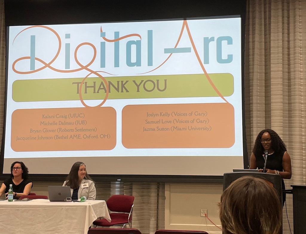 Dr. Jazma Sutton open up the DigitalArc panel presentation at the Midwestern History Conference.